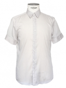 Light grey cotton veil short sleeves shirt Retail price €350 Size M