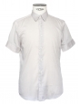 Light grey cotton veil short sleeves shirt Retail price €350 Size M