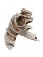 Sandales multi strap compensées en suède beige rosé Px boutique 600€ Taille 36,5