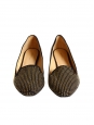 Chaussures plates mocassins en suède noir et studs dorés Taille 36