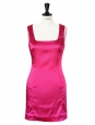 DOLCE & GABBANA Fuchsia pink stretch satin mini dress Retail price €415 Size 36/38
