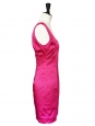 DOLCE & GABBANA Robe près du corps en satin de soie stretch rose fuchsia Px boutique 415€ Taille 36/38