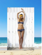 Denim blue ruffled bikini swimsuit Retail price €180 Size 34/36