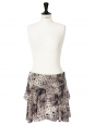 Beige grey and black printed silk skirt Size 38