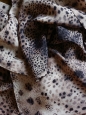 Jupe légère en soie imprimée léopard beige gris et noir Taille 38