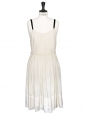 Ivory cream silk chiffon evening or wedding dress with beaded straps Retail price €2000 Size 38