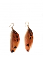 Brown, ocher and black feather earrings NEW