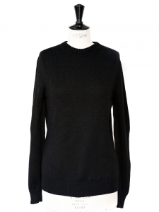Black pure virgin wool crew neck sweater Retail price €350 Size M
