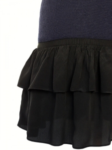 Midnight blue virgin wool and black silk chiffon sleeveless dress Retail price €250 Size 36