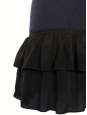 Robe charleston à bretelles larges en laine vierge bleu nuit et mousseline de soie noire Px boutique 250€ Taille 36