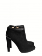 Black suede heeled ankle boots Retail price €650 Size 37
