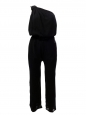 Combinaison asymétrique pantalon sarouel AMELIA en soie noire Px boutique 250€ Taille 38