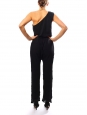 AMELIA Black silk one-shoulder jumpsuit Retail price €250 Size 38