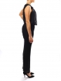 Combinaison asymétrique pantalon sarouel AMELIA en soie noire Px boutique 250€ Taille 38