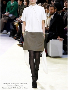 Dark khaki green wool and cotton mini skirt Retail price €500 Size 36/38