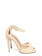 NAKED Cream beige suede open toe ankle strap heeled sandals NEW Retail price $595 Size 38.5 