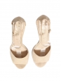 Sandales à talon en suède beige nude bride cheville et bout ouvert NEUVES Px boutique 560€ Taille 38,5 