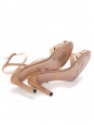 Sandales à talon en suède beige rosé et studs dorés Px boutique 550€ Taille