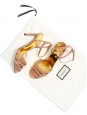 Sandales à talon en suède beige rosé et studs dorés Px boutique 550€ Taille