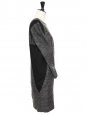 Robe en soie et laine gris chiné et noir Px boutique 1600€ Taille 36/38