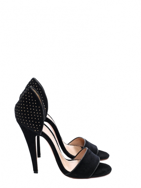 Black velvet studded high heels NEW Retail price €450 Size 40