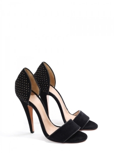 Black velvet studded high heels NEW Retail price €450 Size 40