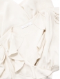 Robe décolletée manches courtes en crêpe de soie blanc ivoire Px boutique 1200€ Taille 