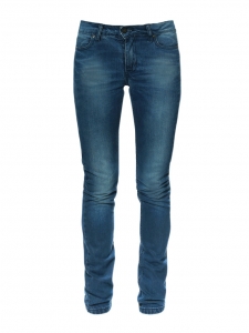 Washed dark blue cotton denim slim fit jeans Retail price €200 Size XS