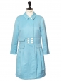 Veste manteau en coton et lin bleu ciel Px boutique 590€ Taille 36/38