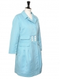 Veste manteau en coton et lin bleu ciel Px boutique 590€ Taille 36/38