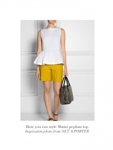 White cotton large straps peplum sleeveless top Retail price €350 Size 34 