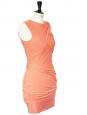 Robe sans manche orange abricot en jersey stretch drapé Px boutique 390€ Taille 36