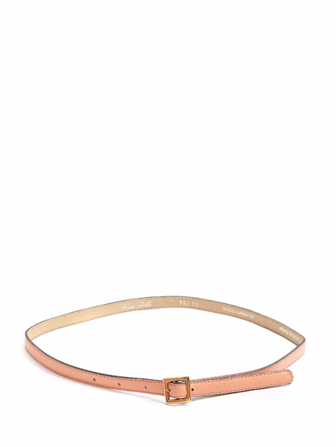 Peach pink leather fine belt with square buckle Retail price €350 Size S 