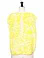 Top sans manches dos ouvert imprimé floral jaune blanc Px boutique 65€ Taille 38