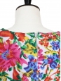 Robe manches courtes taille élastique en coton imprimé fleuri multicolore Taille 36/38