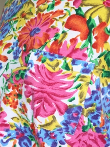 Multi-colored flower printed cotton elasticated waist dress Size 36/38