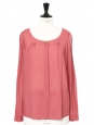 Chemise légère manches longues en laine rose framboise Px boutique 650€ Taille 38