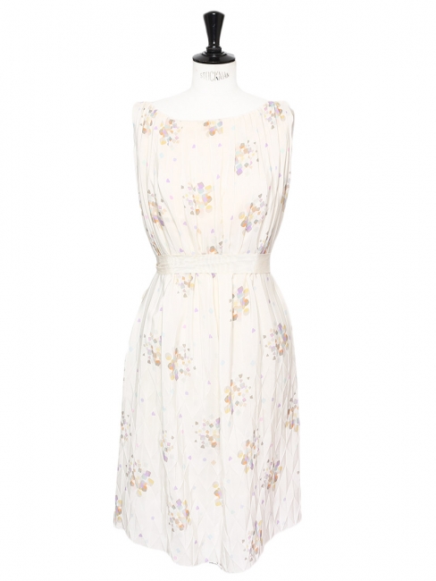 Off white silk pleated dress Retail price €2000 Size 38