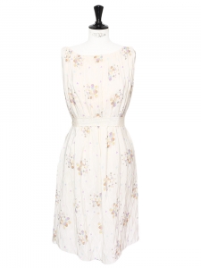 Off white silk pleated dress Retail price around €2000 Size 38