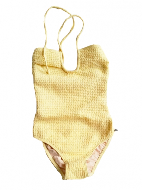 HONOLULU Light yellow one piece open back swimsuit Retail price €280 Size 34 / XS