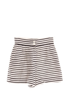 High waist black and white stripes linen shorts Retail price €445 Size 36