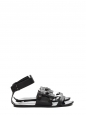 Black leather studded gladiator flat sandals Retail price €450 Size 38