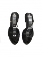 Sandales à talon bout ouvert en satin noir Px boutique 500€ Taille 38
