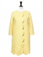Manteau veste Scalloped mi-longue toucher lin jaune soleil Px boutique 1500€ Taille 36
