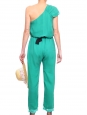Combinaison asymétrique pantalon sarouel AMELIA en soie vert menthe Px boutique 250€ Taille 38