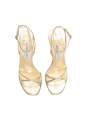 Sandales à talon JULIET en cuir irisé doré Px boutique 450€ Taille 38,5