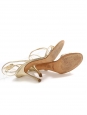 Sandales à talon JULIET en cuir irisé doré Px boutique 450€ Taille 38,5