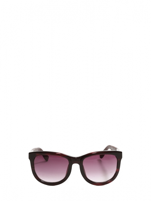 TEMPLE design burgundy acetate and leather oversize sunglasses Retail price €380 