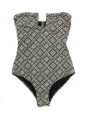 Beige and black one piece open back FORTE DEI MARMI swimsuit Retail price $218 Size 34 / XS