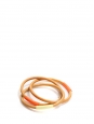 Bracelets fin en bois naturel détail orange et écru Taille unique 